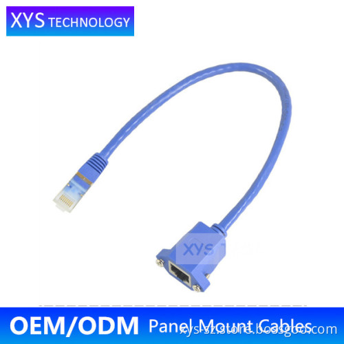 XYS TECH Shenzhen Factory RJ45 male to female Extension Cat5e panel mount/